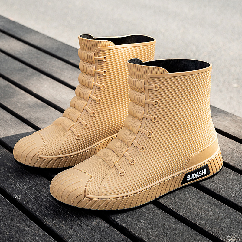 Rain shoes men's and women's casual short tube waterproof shoes with velvet warm non-slip wear-resistant comfortable outside wear rain boots
