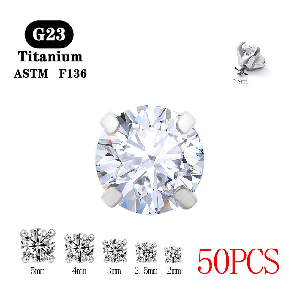 50 pieces of G23 perforated nose rings earrings lips eyebrows screw accessories female body jewelry sexy accessories 241202