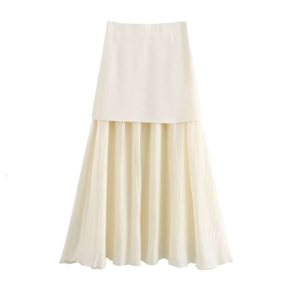 European and American women's summer product V-neck gold button knitted vest+pleated half skirt set 2024 temperament versatile new trendy clothin