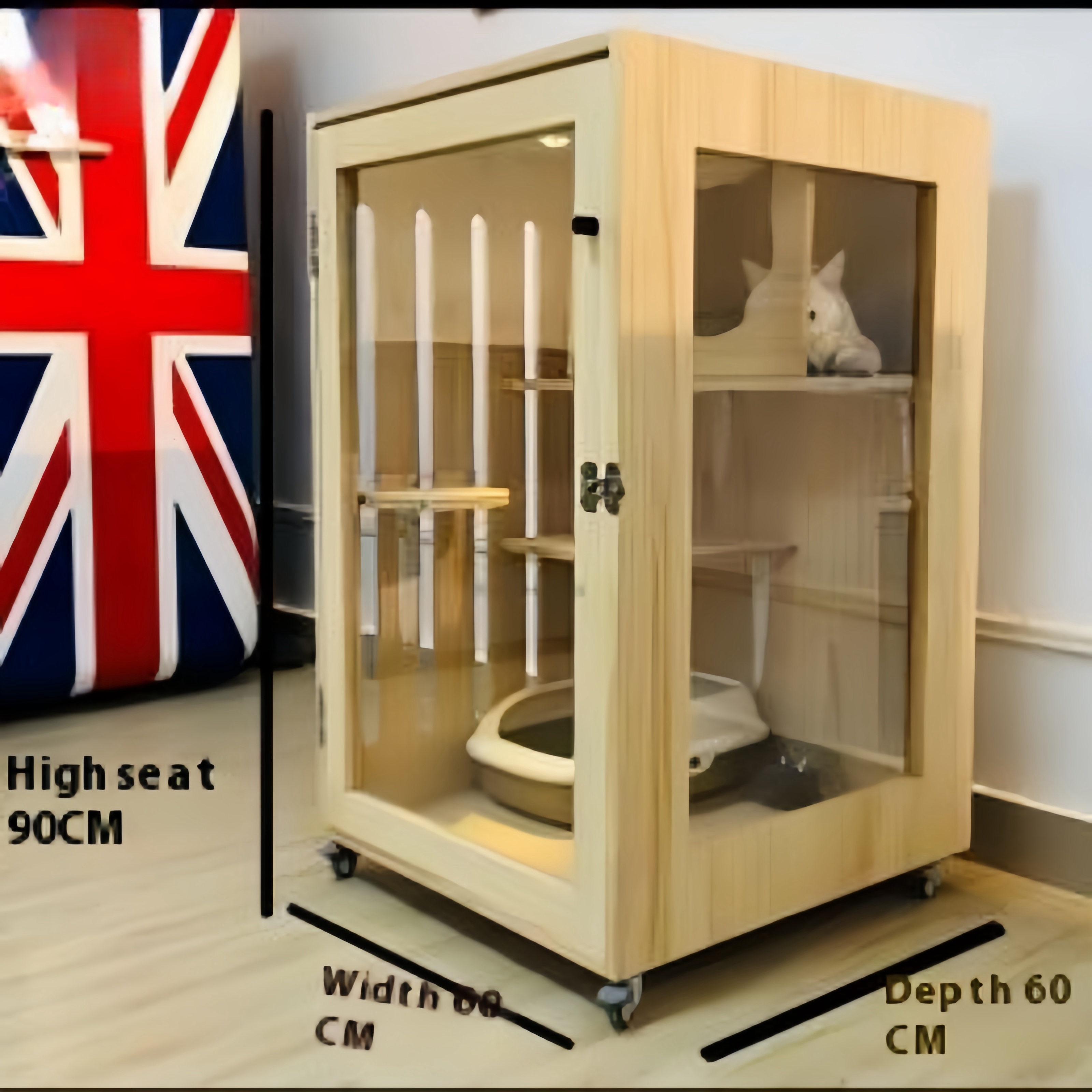 Cat Carriers Modern Solid Wood Villa House Large Free Space Cage Indoor Portable Transparent Supply Bilayer
