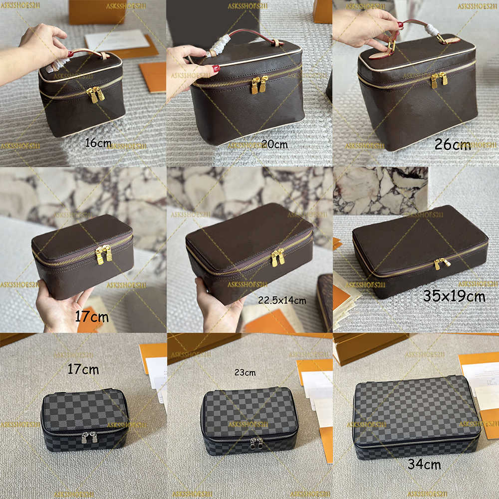 10A Cosmetic Bags Cases womens Makeup Bag Classic Luxury designer Double zipper men travelling Toiletry Travel Pouch Ladies Wash bag Purses Handbags High Quality