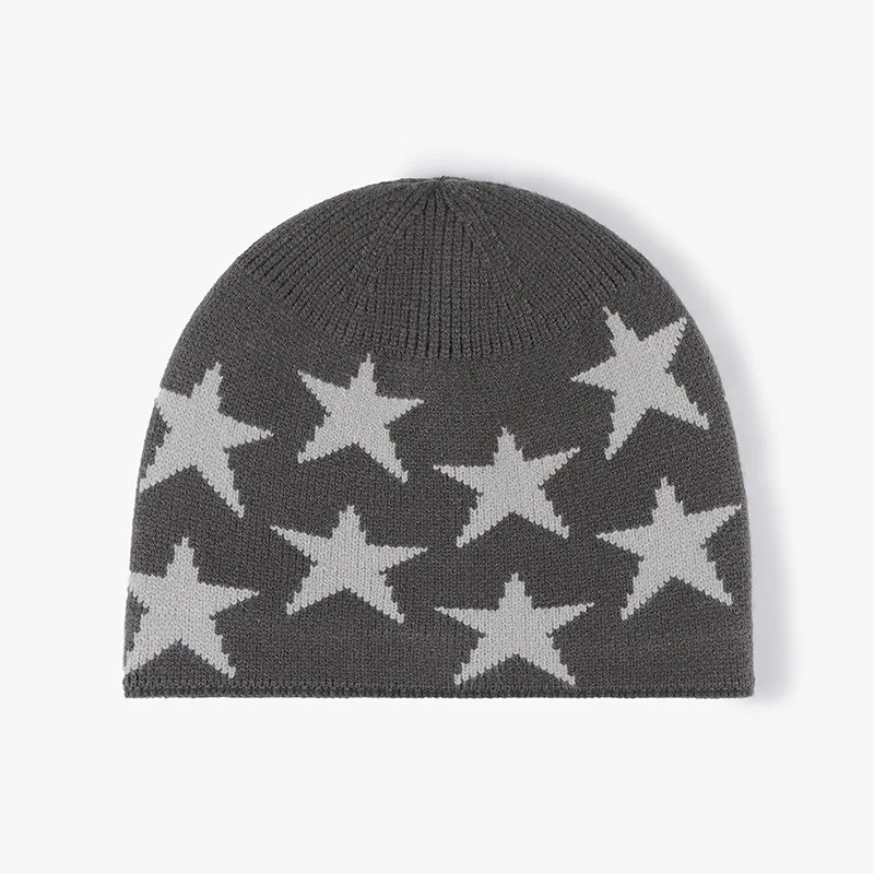 Winter Keep Warm Hat Soft FivePointed Star Fleece Lined Thickened Snug Men Beanie hat Female No Eaves Outdoor Knitted 241125