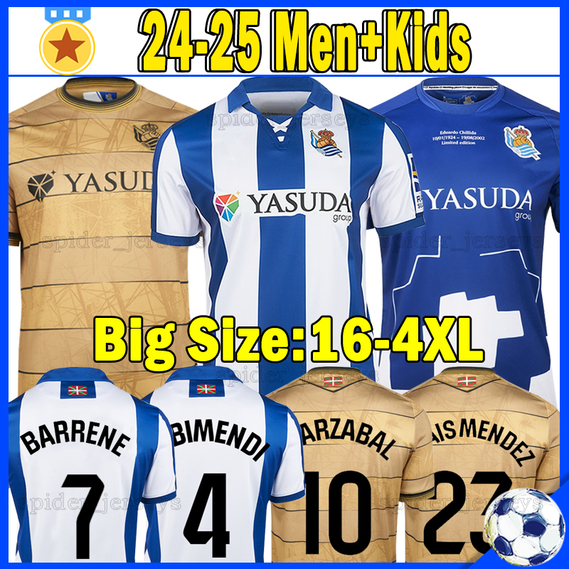 XXXL 4XL 24 25 ReAl SoCiEdAd ZUBIMENDI TAKE Soccer Jerseys Retro 2002 03 Football Shirts BARRENE OYARZABAL 2024 2025 BRAIS MENDEZ ZUBELDIA SUCIC BECKER Men Kids Kits