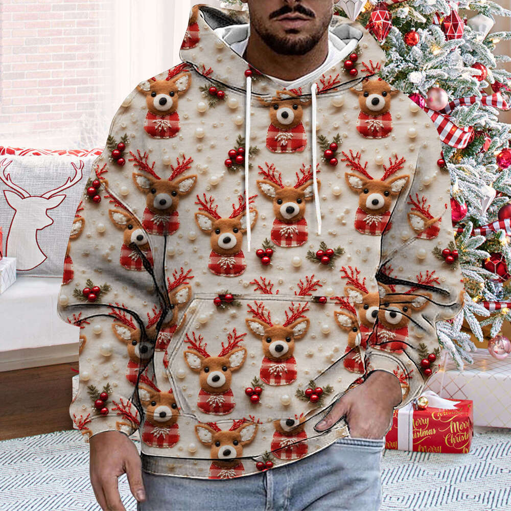2024 European and American Christmas Series 3D Digital Printed Hoodie Personalized Casual Men's Hot Selg Sweatshirt