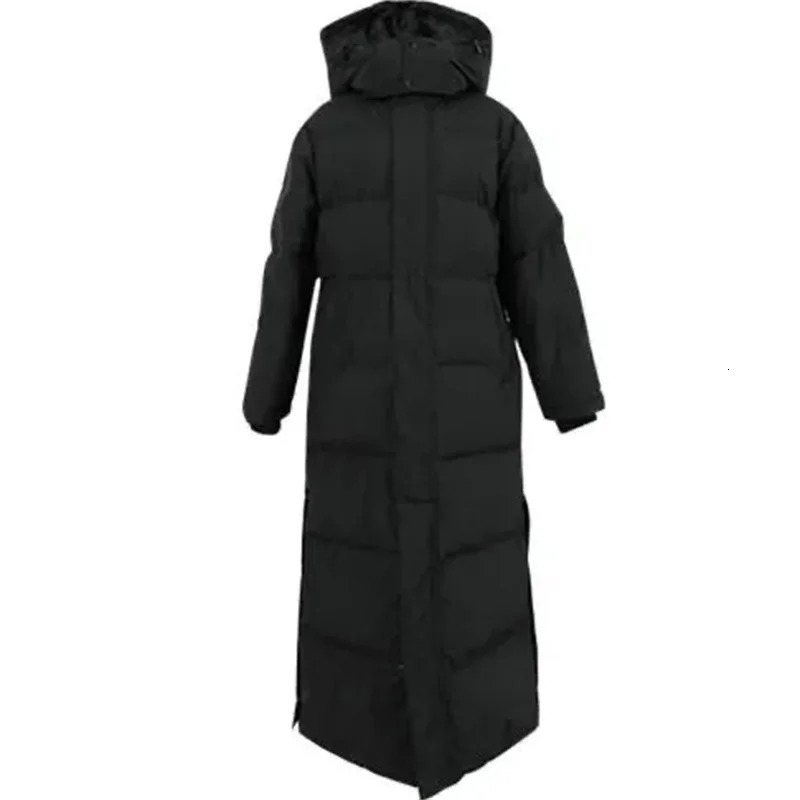Cotton Jacket Women Down Cotton Jacket Winter Thickened Long Coat Loose and Versatile Extra Long Knee Cotton Jacket 241202