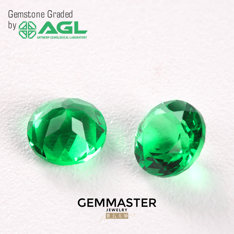 Round Brilliant Lab Grown Emerald Vivid Green Stone Verdant Green Emerald With AGL certificate Lab Emerald Factory wholesale