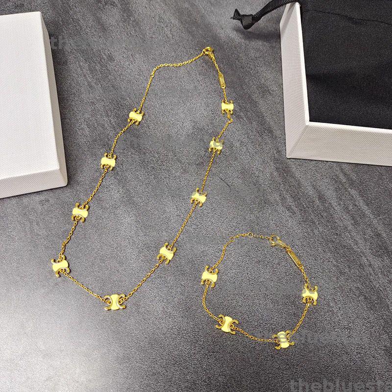 Never Fading Gold Plated Brand Designer Pendants Necklaces Stainless Steel Letter Choker Pendant Necklace Beads Chain Jewelry CUD2412021