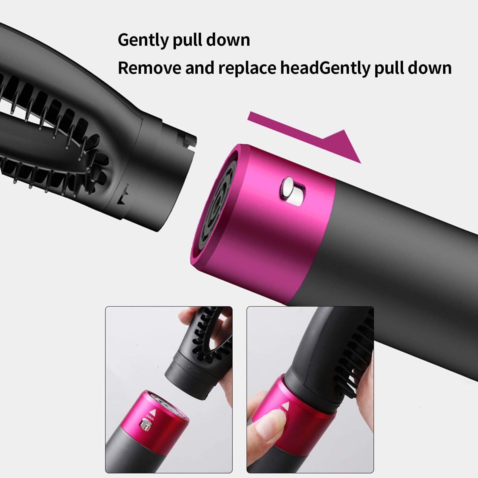 5 In 1 Negative Ionic Electric Brushes,Removable Dryer For Fast Drying,Low Noise Hair Curler/Straighteners Tools Salon