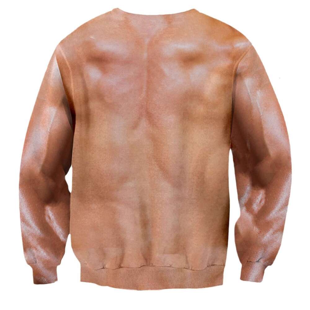 2024 autumn new Christmas 3D printed pullover for European and American men, round neck casual hoodie