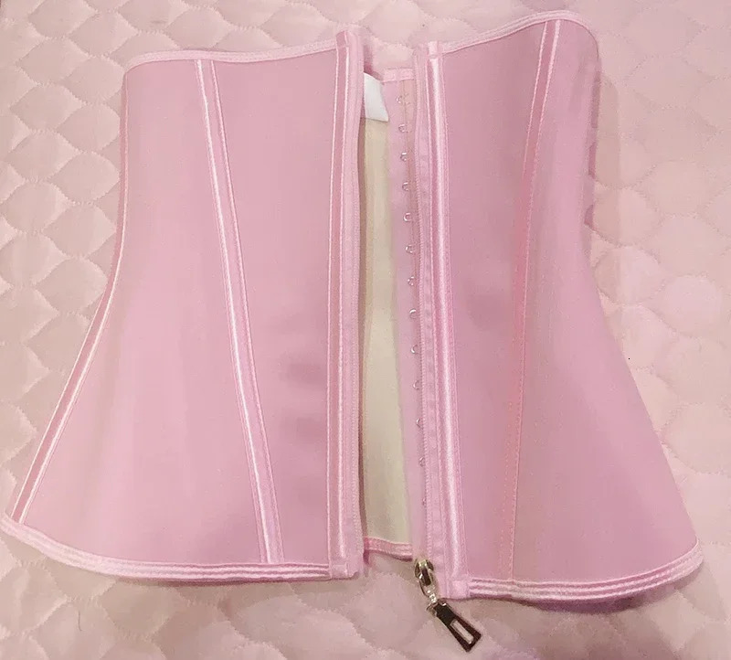 AfruliA Pink Full Body Sculpting Fajas Colombia Strapless Waist Trainer High Compression Tight corset Shape Weight Loss Sheath Belt 241202