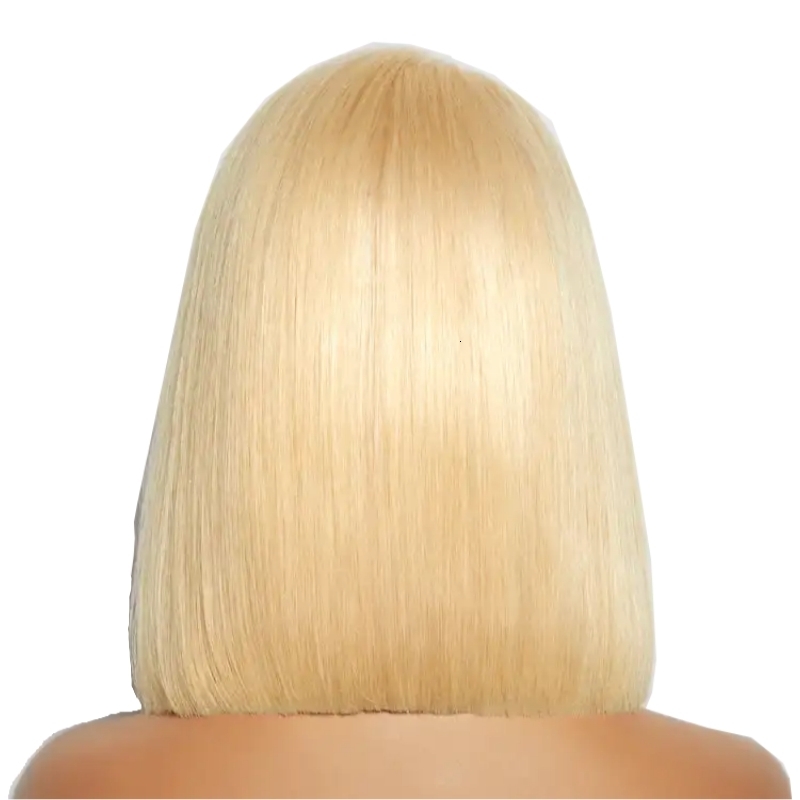 Ali Queen 13X4 Short 613 Color 180% Density Transparent Pre Plucked Bone Human Hair Lace Front Bob Wigs For Women
