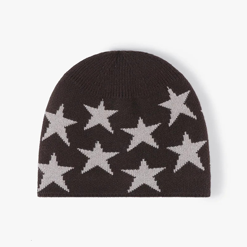 Winter Keep Warm Hat Soft FivePointed Star Fleece Lined Thickened Snug Men Beanie hat Female No Eaves Outdoor Knitted 241125