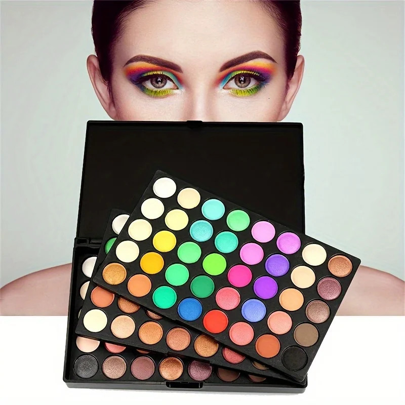 120 Color Makeup Eyeshadow Platte with 8 Bruses Cosmetics Durable Waterproof Matte Palette Eye Shadow Plate 241118
