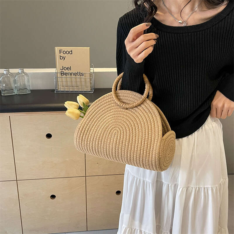 Ladies' beach tote bag, straw beach vacation beach bag, camping and Western multifunctional woven bag