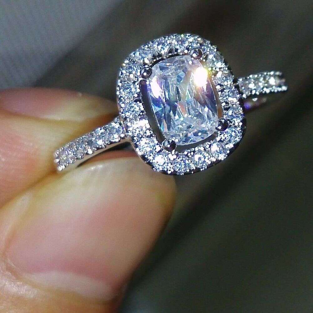 Princess Cut Topaz Diamonique White Gold Filled Wedding Ring 2CT, 5-10 | Love Gift dh910320090