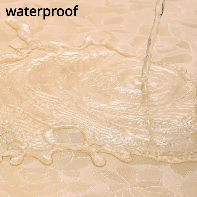 Dining Room Table Cloth Hotel Big Round Tablecloth Thick Multicolor Printed Waterproof Oil Resistant Party Tables Cover 22