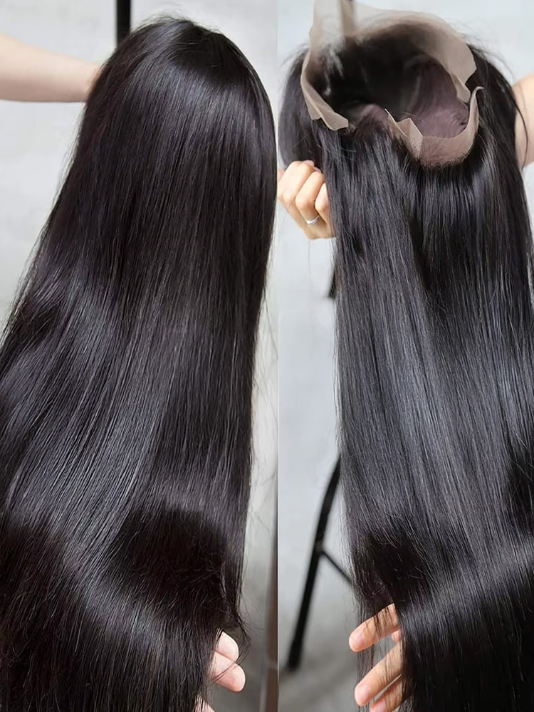 Straight 13X6 HD Transparent Frontal Wigs 5X5 Glueless 30 40 Inch 13X4 Lace Front Human Hair Bone Brazilian Closure Wear Go