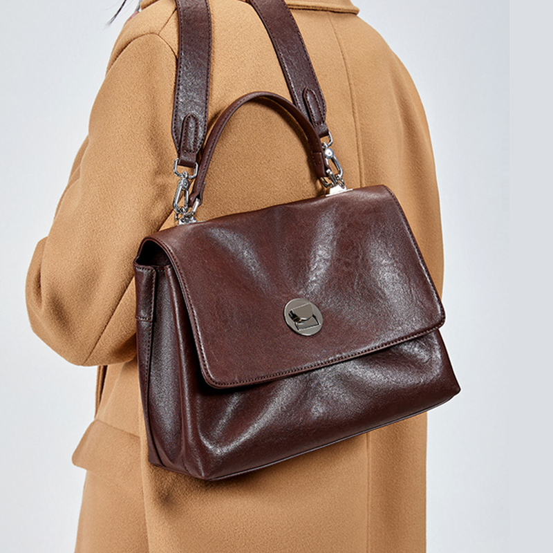 Toptrends Cowhide Genuine Leather Large Shoulder Bags For Women 2025 Designer Messenger Satchel Tote Ladies Handbags