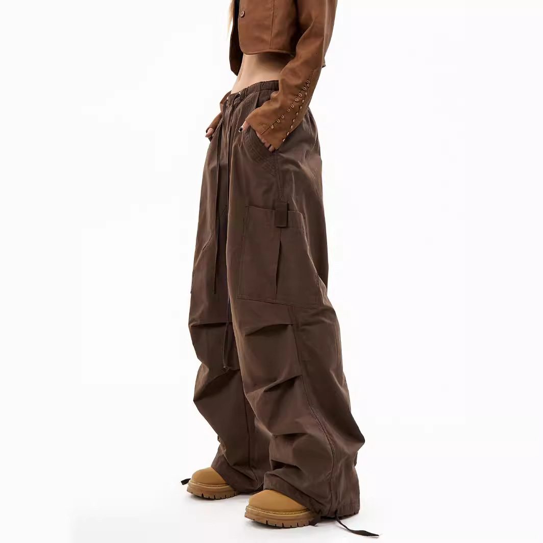 Fashion Sexy Loose With Pockets Jogger Sweatpants Y2k 90s Straight Streetwear Vintage Black Low Waist Womens Cargo Pants Z260314