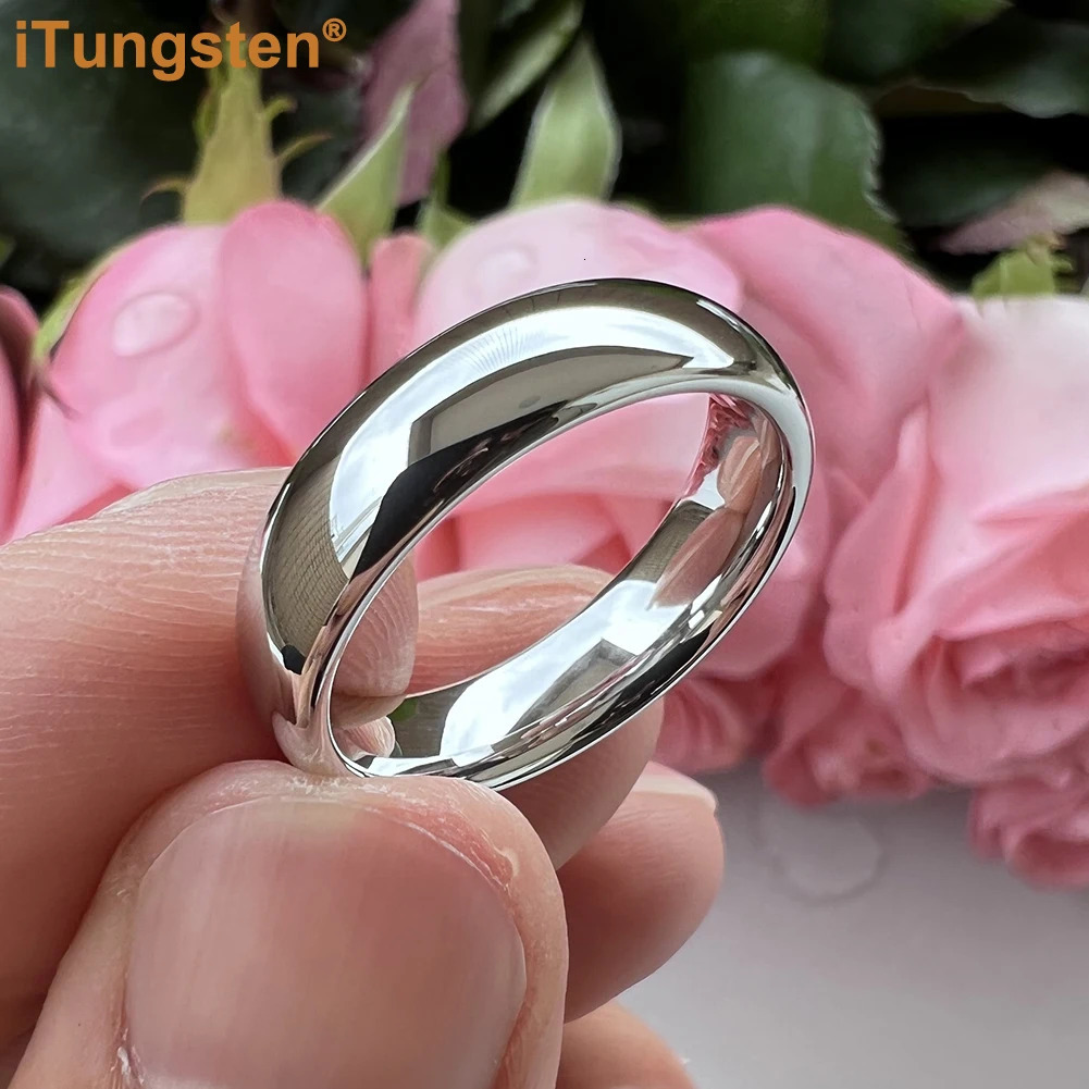 iTungsten 2/3/4/5/6/7/8/10mm White Tungsten Couple Ring for Men Women Nice Engagement Wedding Band Shiny Polished Confirm Fit 241202