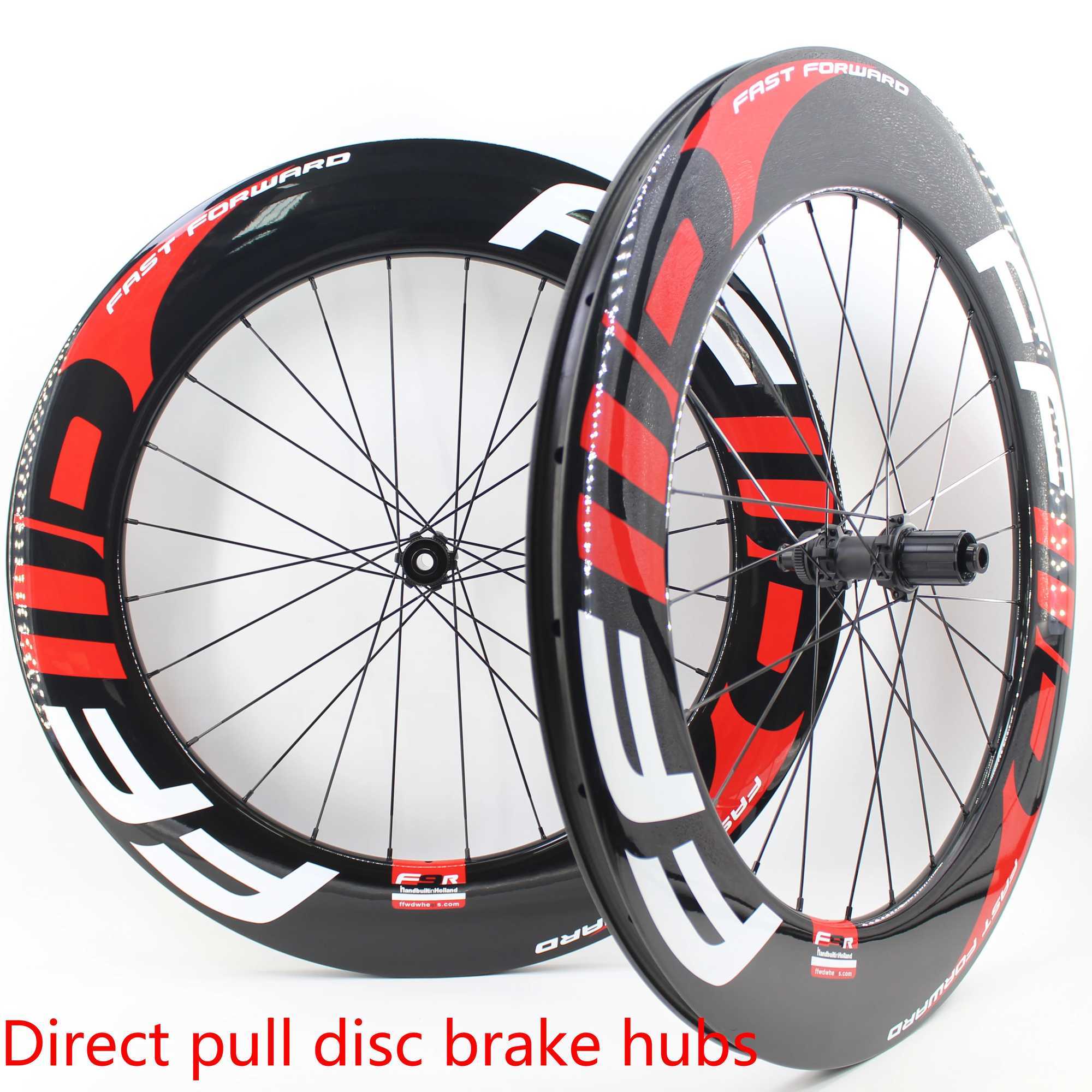 Bike Wheels New 700C Road Bike Full Carbon Fibre Bicycle Wheelset Thru Axle Center Lock Direct pull disc brake Tubular Clincher Tubeless Rim S241223