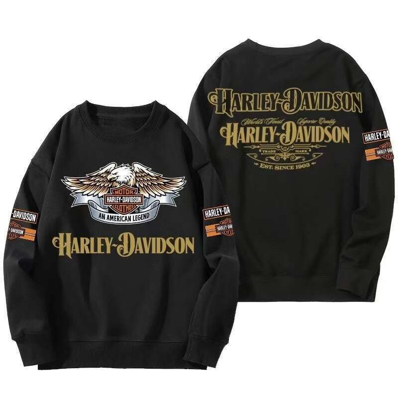 Harley heavy motorcycle 3D digital printed sweater for spring and autumn loose casual round neck sweatshirt