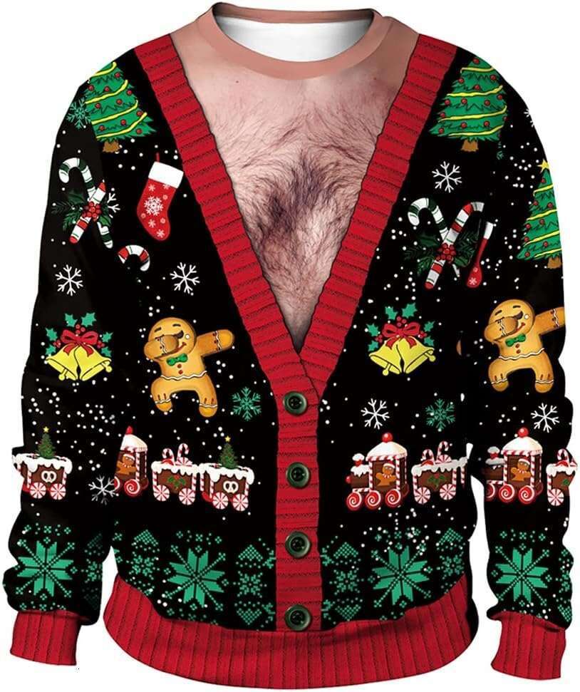 2024 new plus size themed 3D printed funny round neck casual hoodie for Christmas in Europe and America loose fit