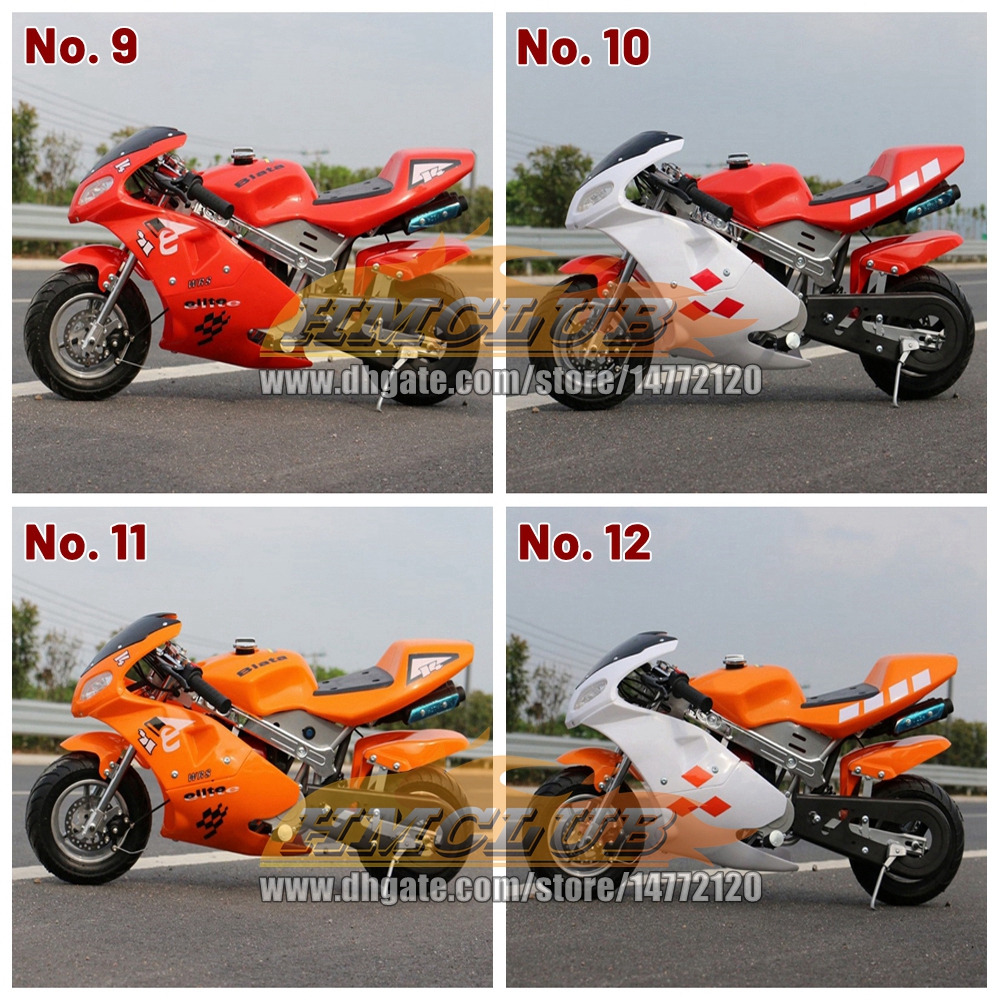 40Colors Real 2-Stroke 49 50 CC Mini Motorcycle OFF-Road Superbike Mountain Race Gasoline Pocket Bike Small Buggy Street MOTO Racing Autocycle Kids To