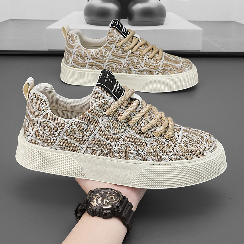 Spring 2025 New Breathable Canvas Versatile Sports And Leisure Low Top Designer Men's Printed Trendy Shoes