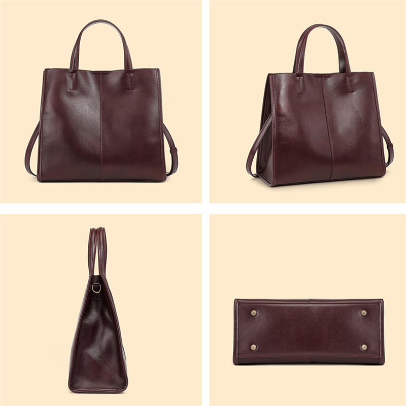 Toptrends Genuine Leather Vertical Tote Handbags For Women 2024 Winter Designer Large Capacity Ladies Shoulder Crossbody Bags