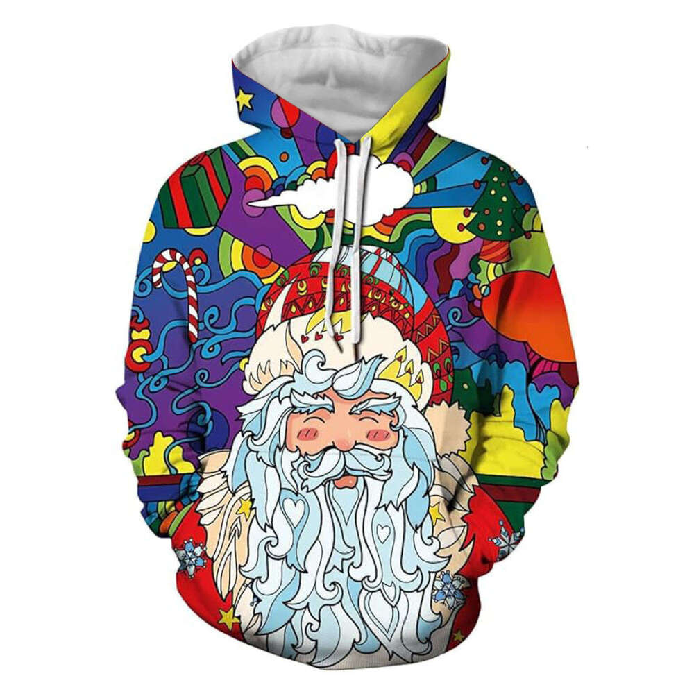 2024 new autumn winter Christmas warm 3D printed Greentown anime hooded sweatshirt for men and women with long sleeves