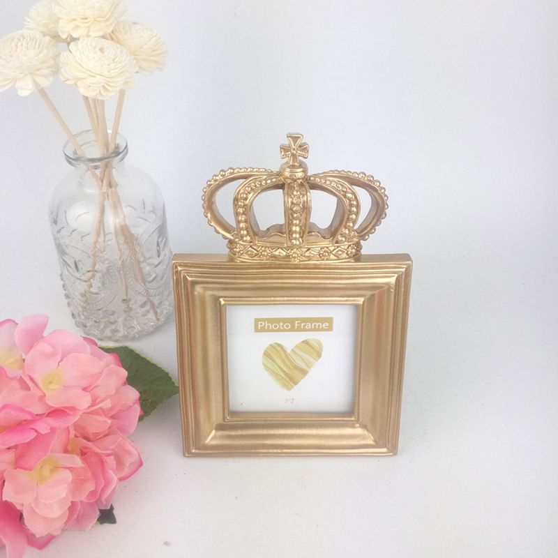 2025 Baroque Style Gold Crown Decor Creative Resin Picture Desktop Photo Frame Gift Home Wedding Decoration H260306