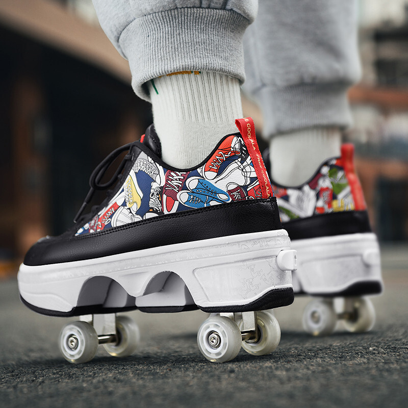 Deformation Shoes Boys Shoes Men 4 Wheels Sneakers Women Roller Skates Kids Birthday Gifts For Girls