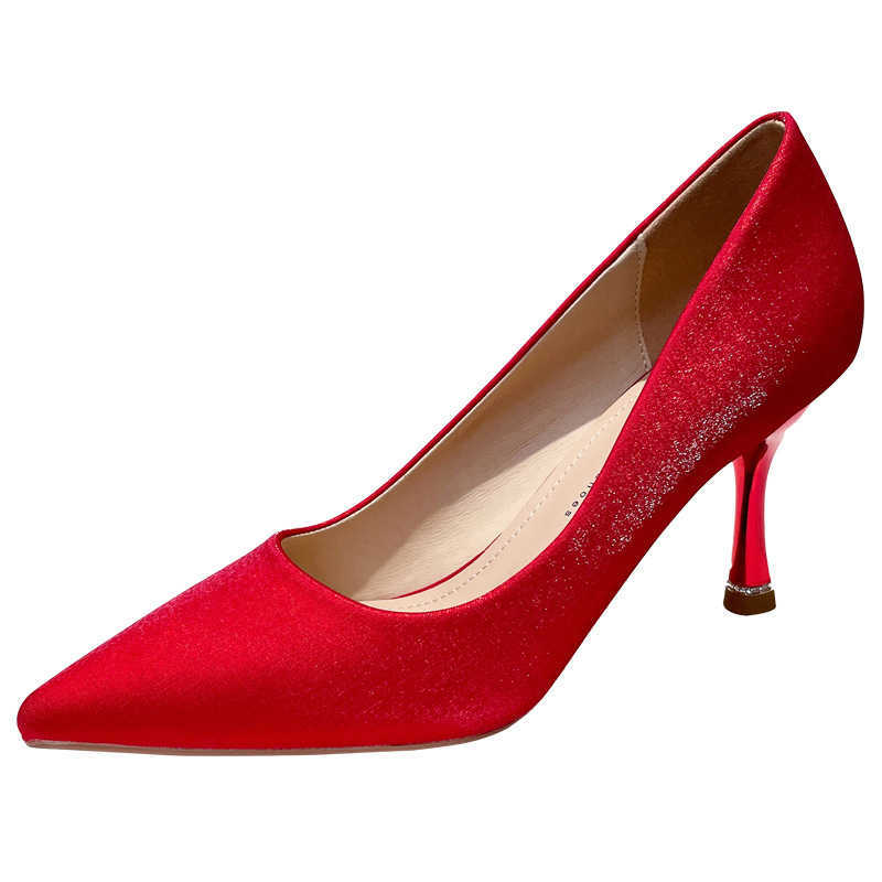 Bridal Wedding Shoes New Womens Wedding Dress Double Wear Red Shoes Chinese High Heels Thin Heels 3cm5cm7cm