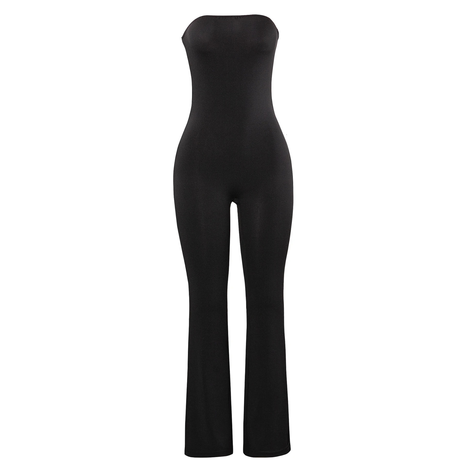 Womens Sexy Solid Color Tight Fitting Strapless Jumpsuit 2024 Fashion Party Family Dinner 241120