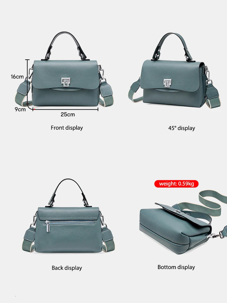 Genuine Leather Top-handle College Woman Fashion Brand Aesthetic Bags Shoulder Female Small Cross Body Bag