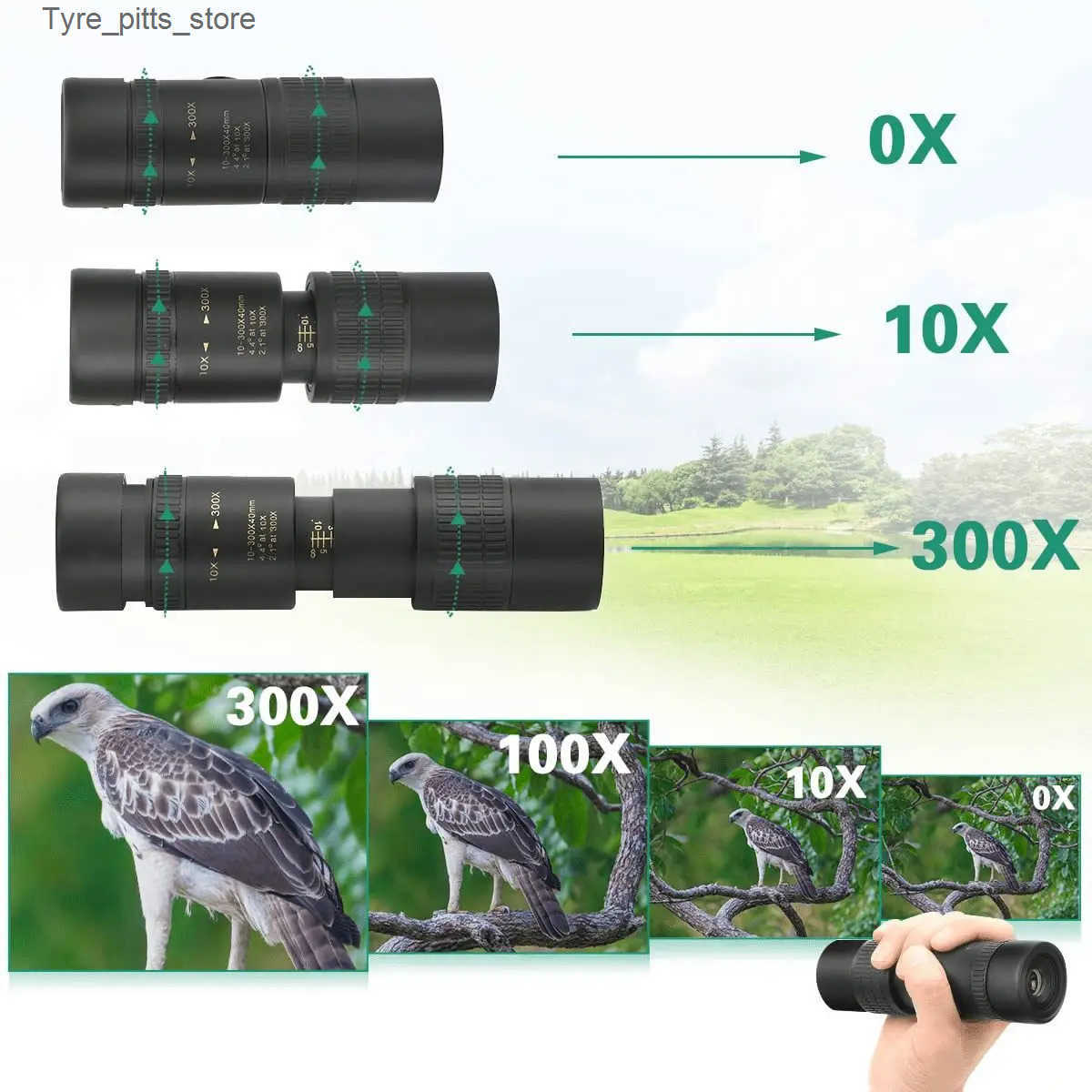 Telescopes 10-300X40 zoom high-definition single tube zoom mobile phone camera L240910