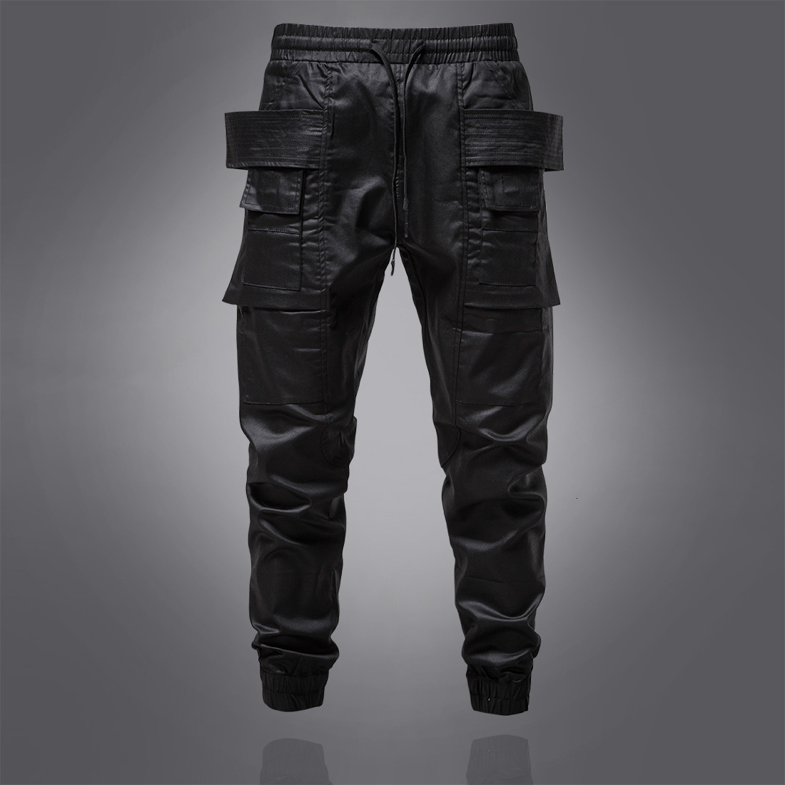 Dark RO coated waxed work mens motorcycle loose casual heavy-duty functional wind binding leg pants 230330