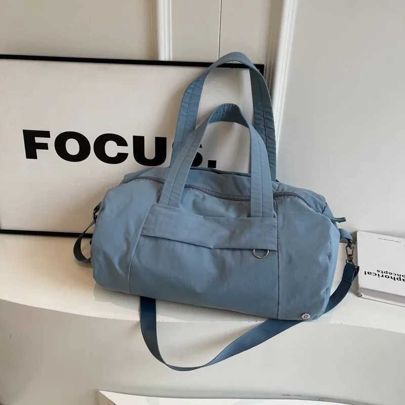 Solid Color Simple Nylon Travel Bag Large Capacity Zipper Casual Handbag Fashion Shoulder Bag 2024 Hot Sale Bags for Women Bolsa