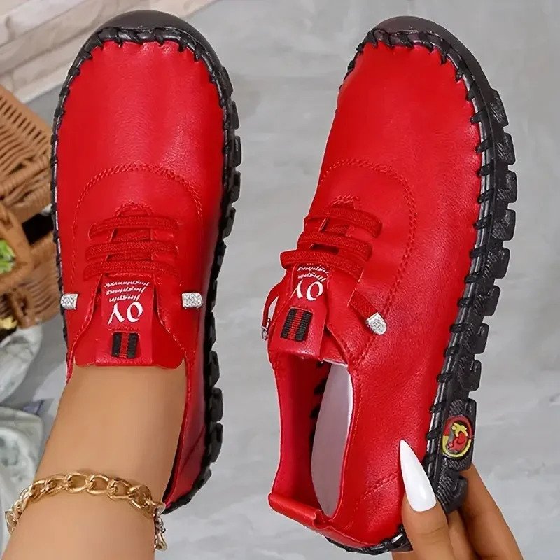 Sneakers 2025 New Spring Summer Loafers Soft-soled Roman Breathable Outdoor Retro Plus Size Single Shoes For Women