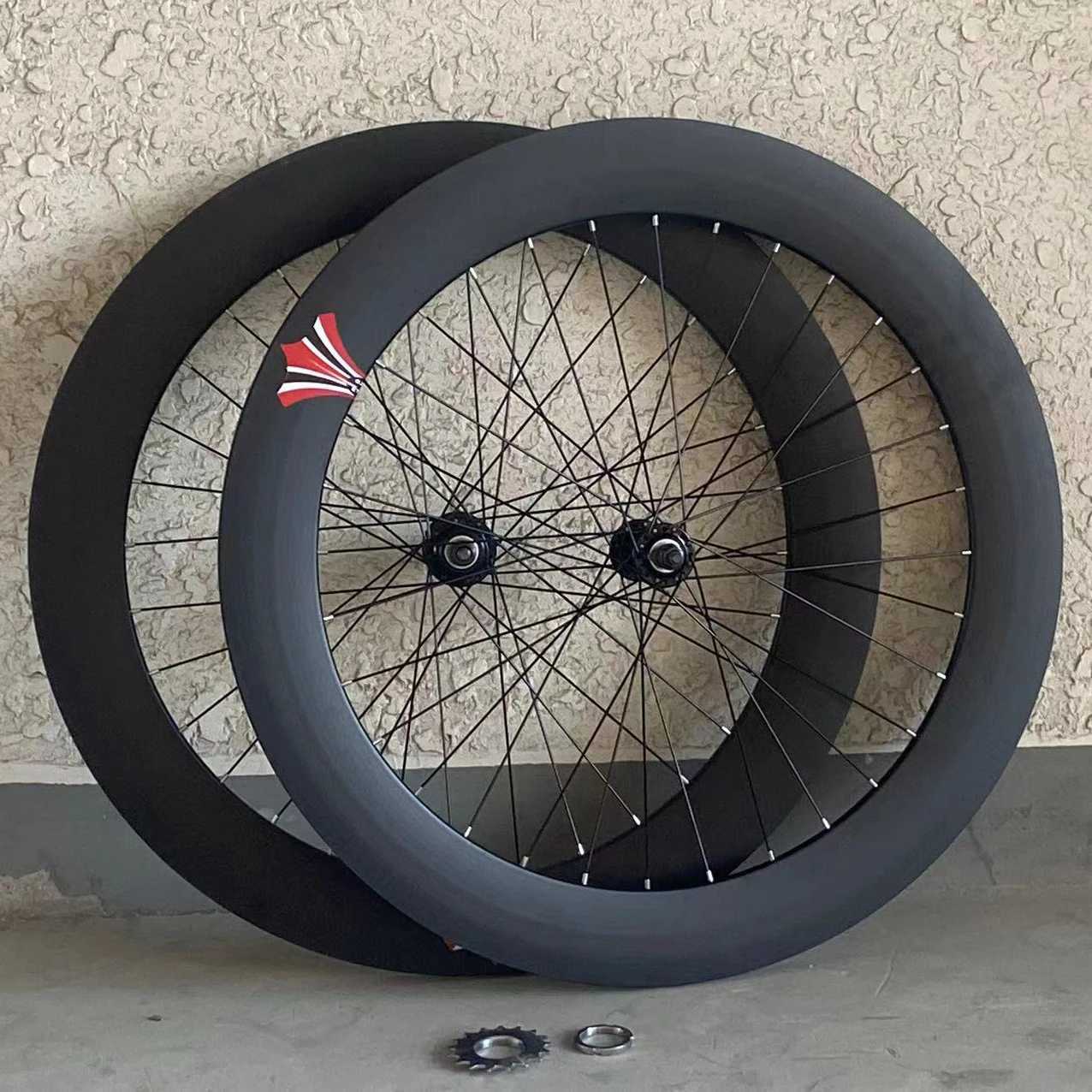 Bike Wheels Track Fixie Bike Flip-flop Aluminum Alloy Rim Single Speed Bicycle Wheelset Hight 70mm Front Rear 32H Hub Fixed Gear Bike Wheel S241223