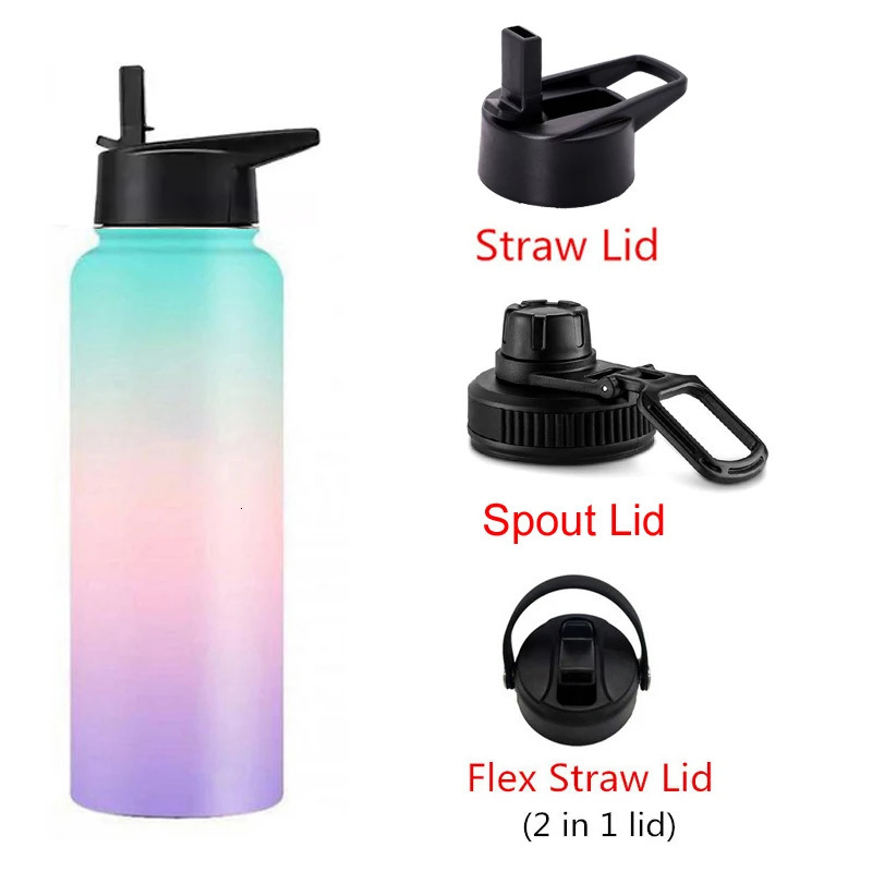 12 18 32 40 oz large capacity water bottles travel sports flame stainless steel vacuum insulated hydraulic cup 241130 W260226