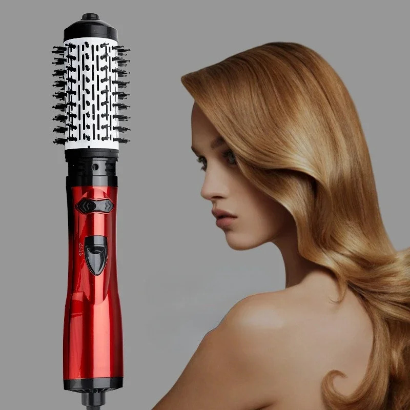 3 In 1 Rotating Electric Straightener Dryer Brush Hot Air Negative Ion Hair Styler Comb