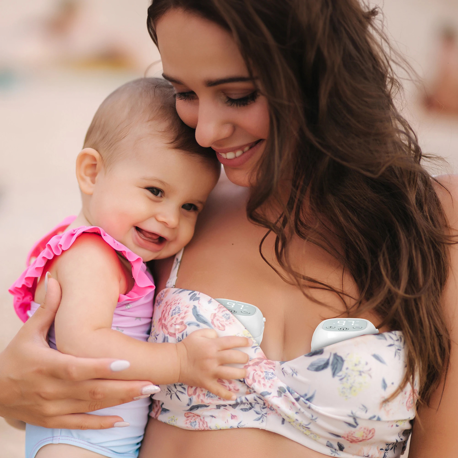 Breastpumps Sleeveless wearable Breast pump of Baby Mouth with double sealed flange 3 modes and 12 levels electric Breast pump 241202 S241252