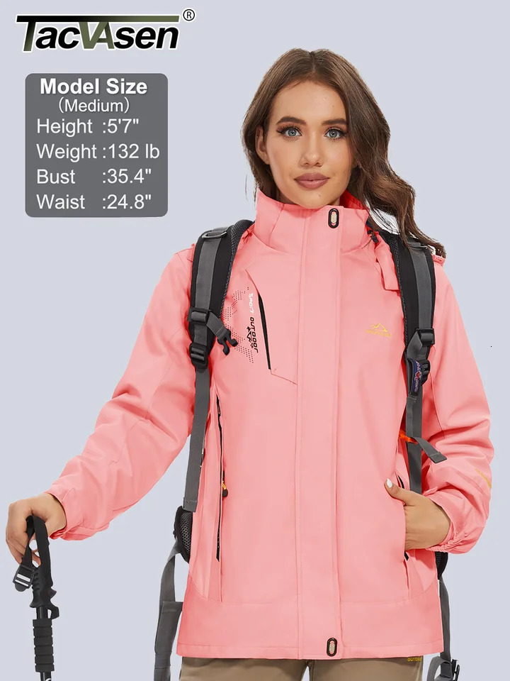 TACVASEN 3 in 1 Winter Fleece Jacket Womens Waterproof Ski Snowboard Jackets Work Rain Coat Outdoor Windbreaker Female Parka 241120