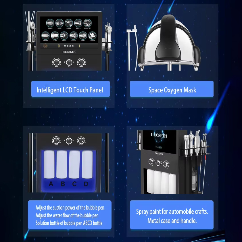 New Technology 11 in 1 Skin Intelligent Detection Oxygen Mask Skin Whitening Face Dermabrasion H2O2 Oxygen Jet Aqua Peeling Skin Purification Machine