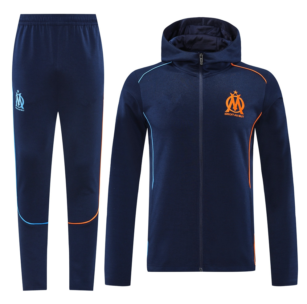 24 25 Marseillees Hoodie soccer tracksuits Men fottball Training suit 24 25 OM tracksuit jacket sets Survetement maillot foot football jackets jogging