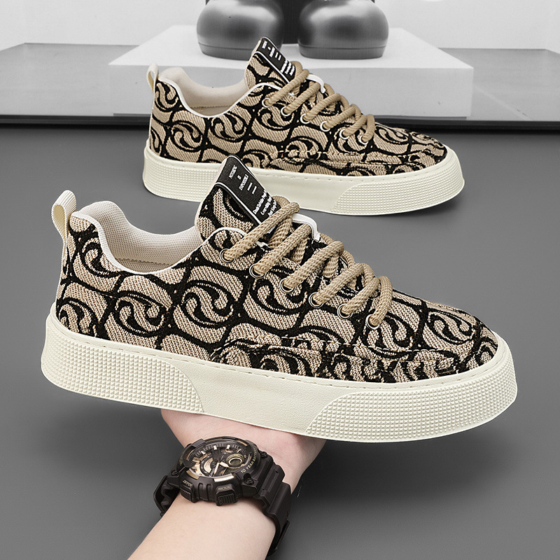 Spring 2025 New Breathable Canvas Versatile Sports And Leisure Low Top Designer Men's Printed Trendy Shoes