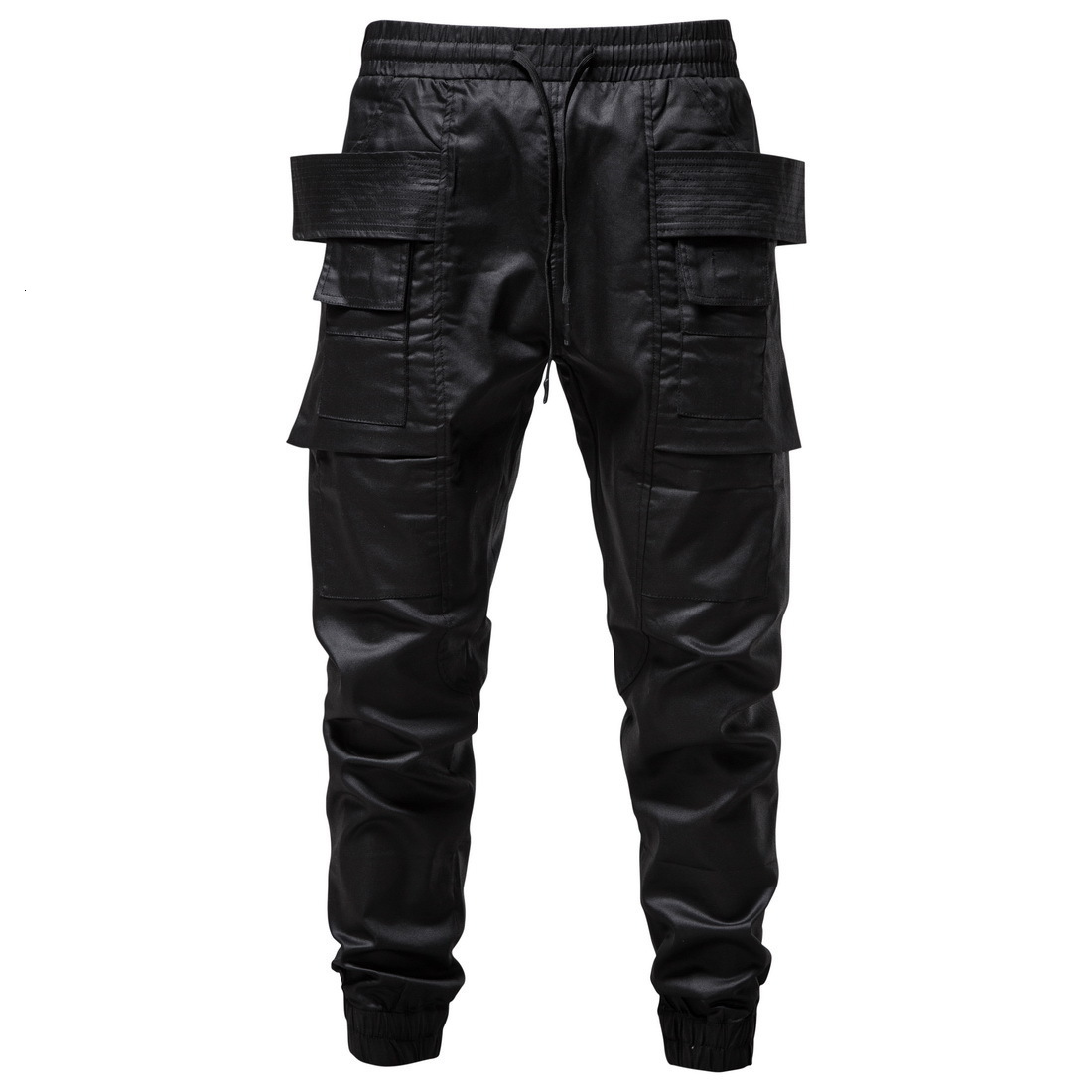 Dark RO coated waxed work mens motorcycle loose casual heavy-duty functional wind binding leg pants 230330