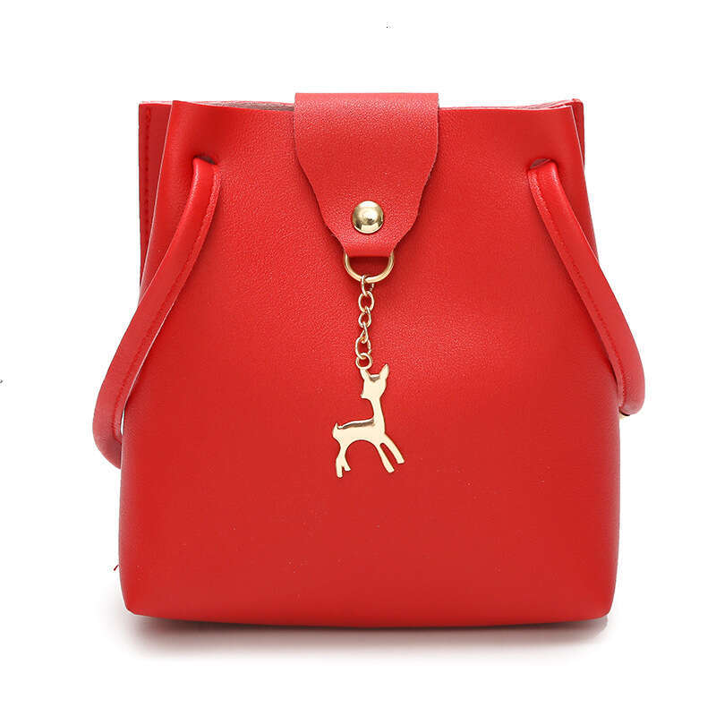 Deer Pendant Single Shoulder Diagonal Span PU Bucket Summer New Change Women's Bag B1